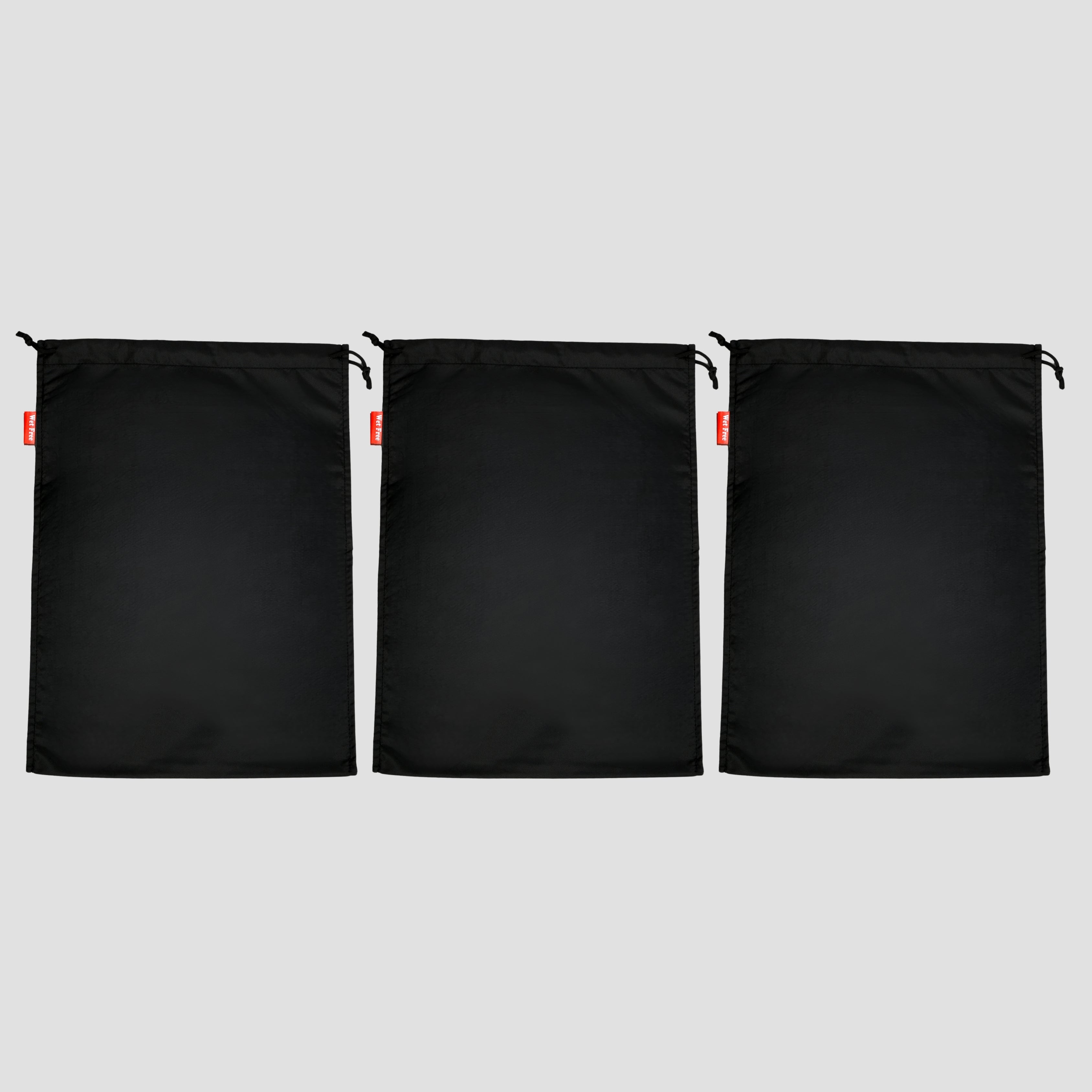 Wet Free Shoe Bag with Lace Closure Black Pack of 3