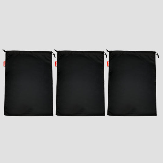 Wet Free Shoe Bag with Lace Closure Black Pack of 3