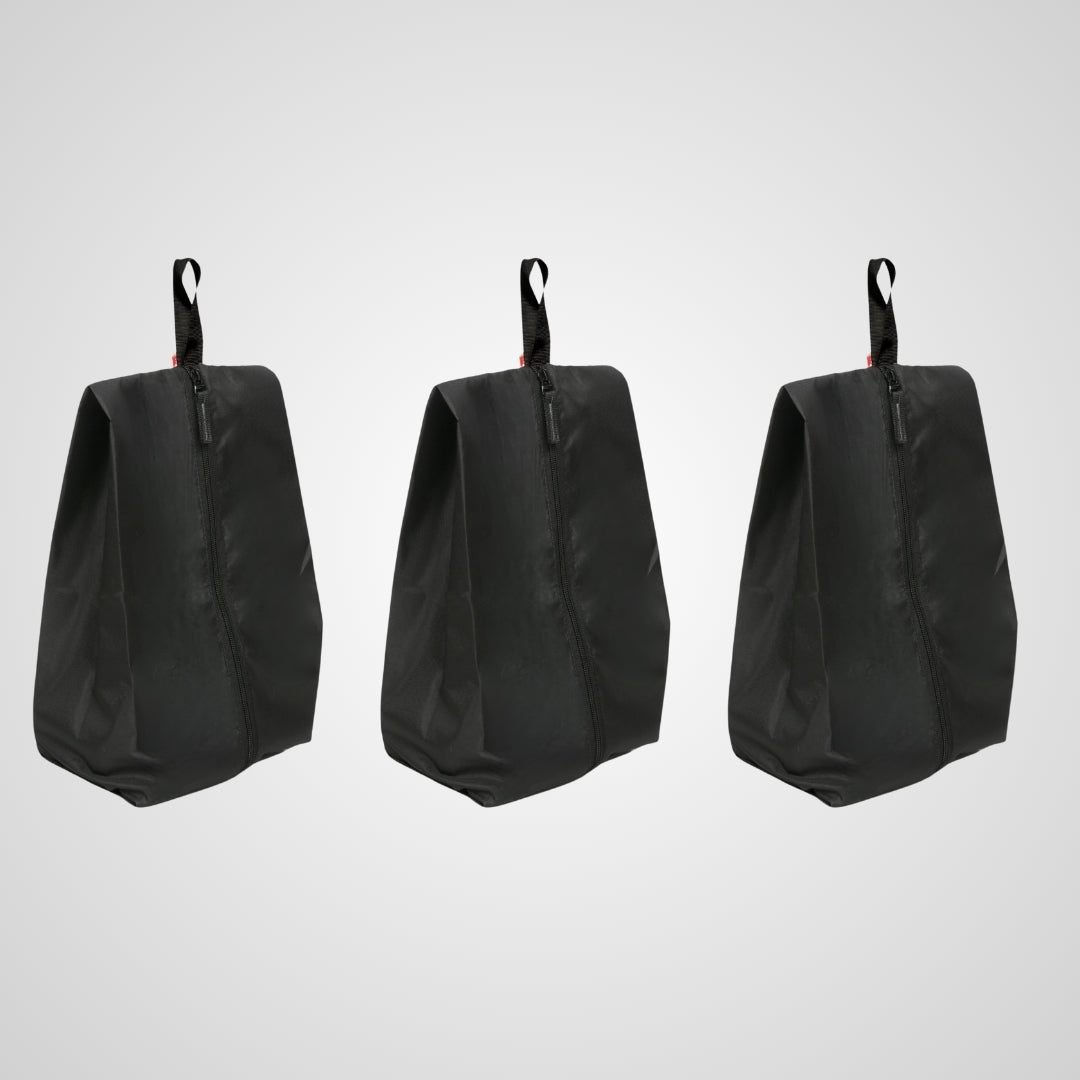 Wet Free Shoe Bag with Zip Closure Black Pack of 3