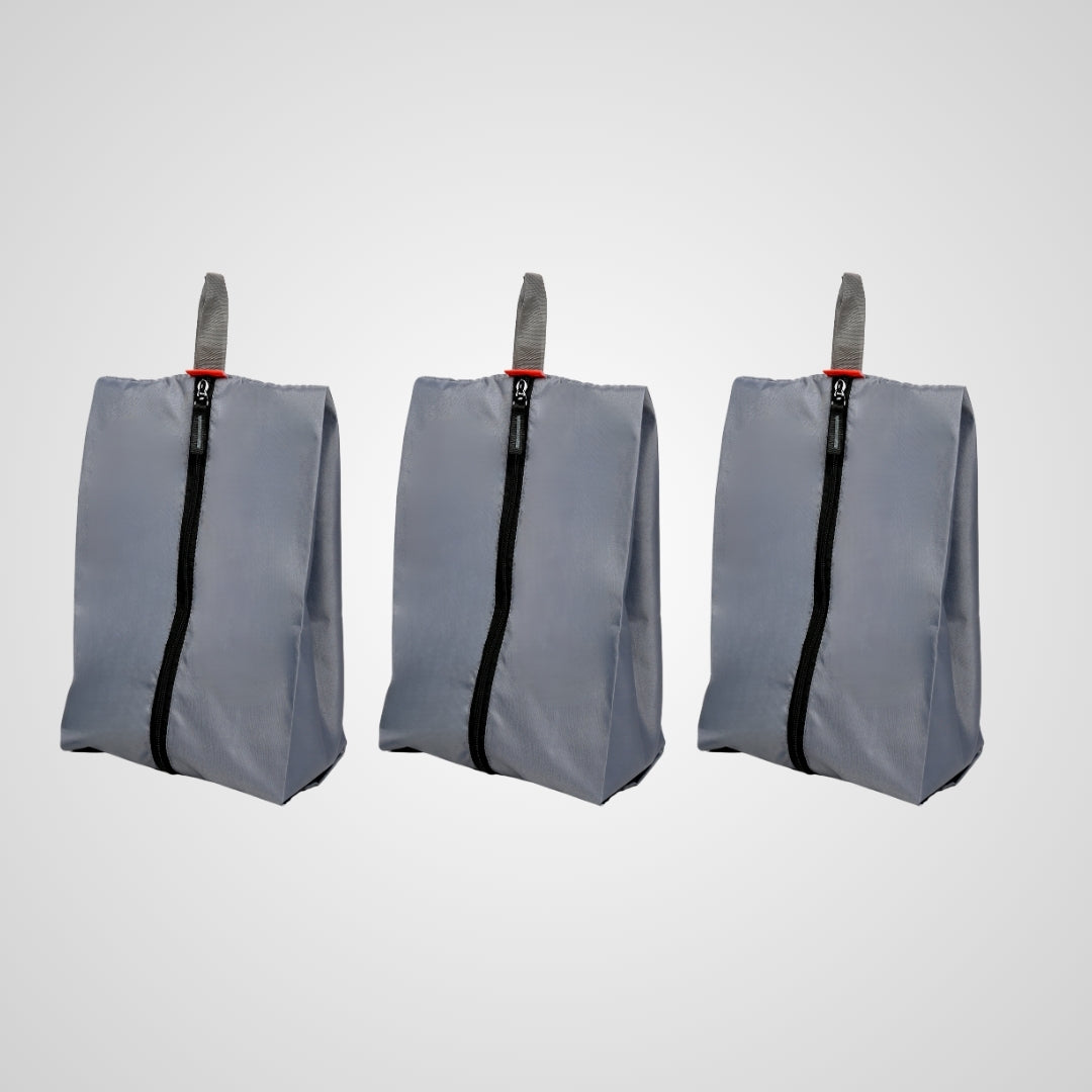 Wet Free Shoe Bag with Zip Closure Grey Pack of 3
