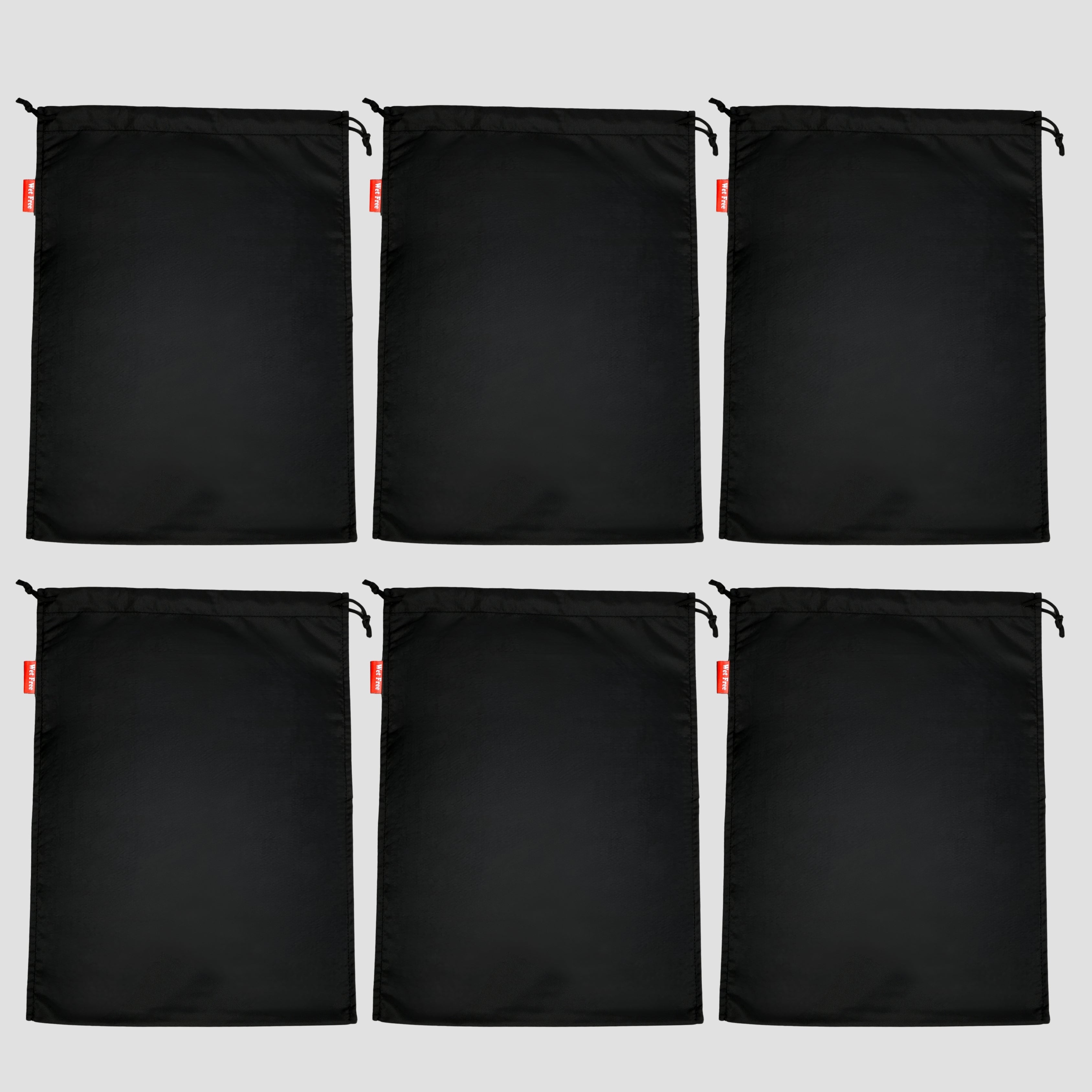 Wet Free Shoe Bag with Lace Closure Black Pack of 6
