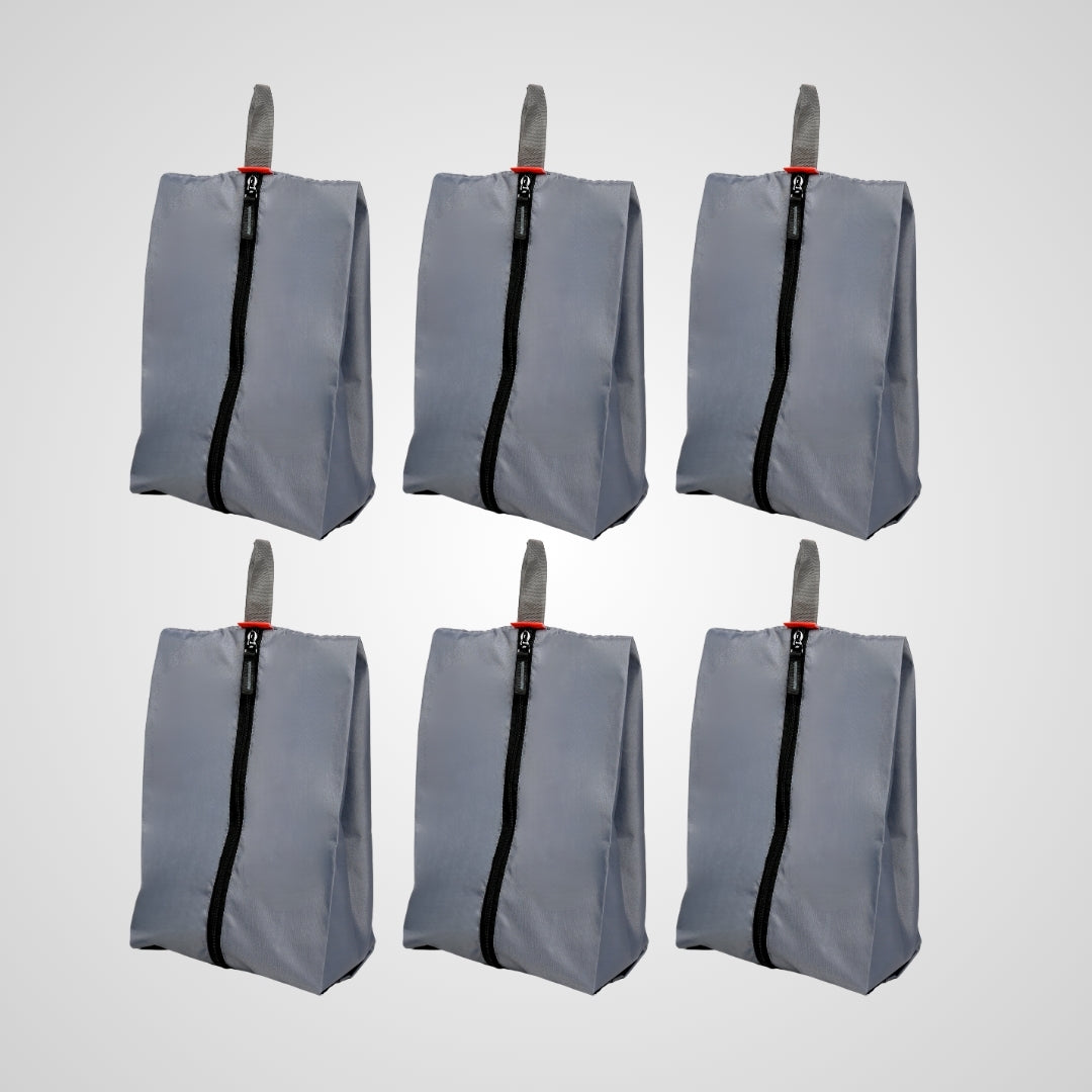 Wet Free Shoe Bag with Zip Closure Grey Pack of 6