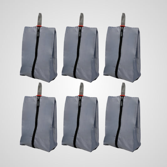 Wet Free Shoe Bag with Zip Closure Grey Pack of 6