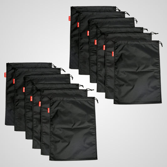 Wet Free Shoe Bag with Lace Closure Black Pack of 12