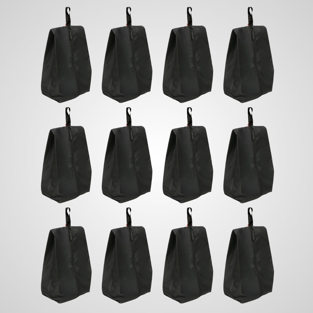 Wet Free Shoe Bag with Zip Closure Black Pack of 12