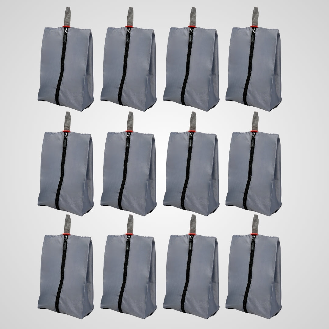 Wet Free Shoe Bag with Zip Closure Grey Pack of 12