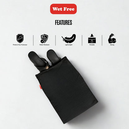 Wet Free Shoe Bag with Lace Closure Black Pack of 12