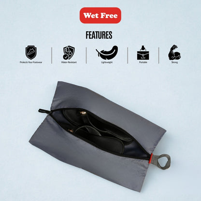 Wet Free Shoe Bag with Zip Closure Grey Pack of 12