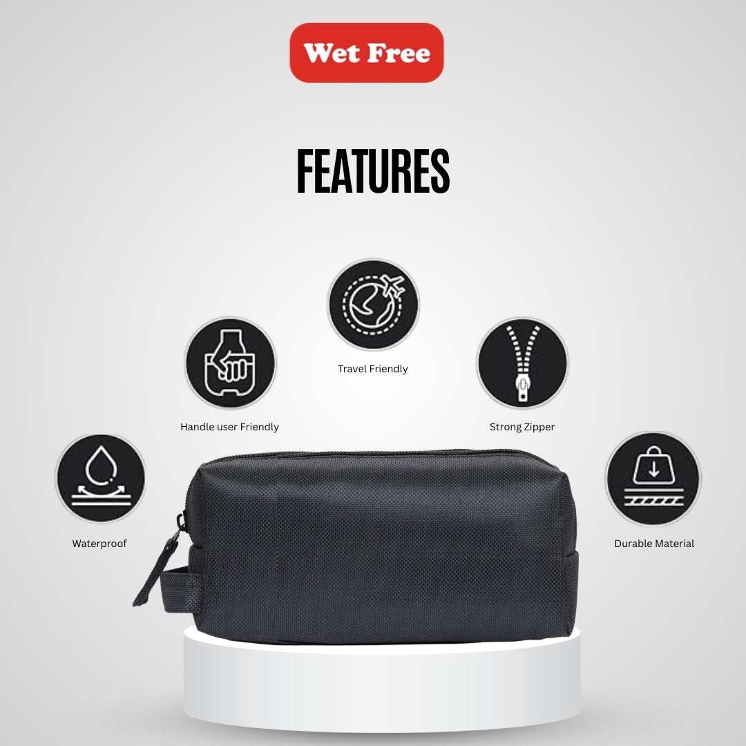 Makeup Pouch – Black, Waterproof Cosmetic Storage Bag for, Jewellery, Travel & Medicine, Strong Zipper