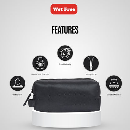 Makeup Pouch – Black, Waterproof Cosmetic Storage Bag for, Jewellery, Travel & Medicine, Strong Zipper