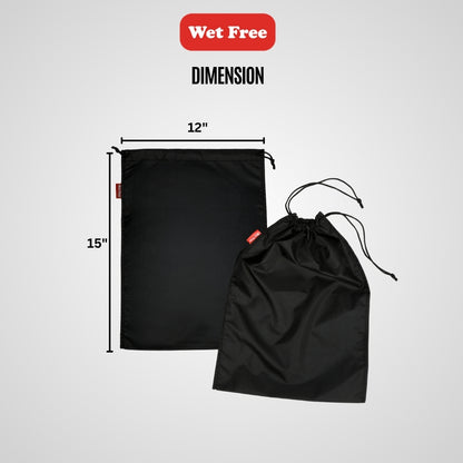 Wet Free Shoe Bag with Lace Closure Black Pack of 12