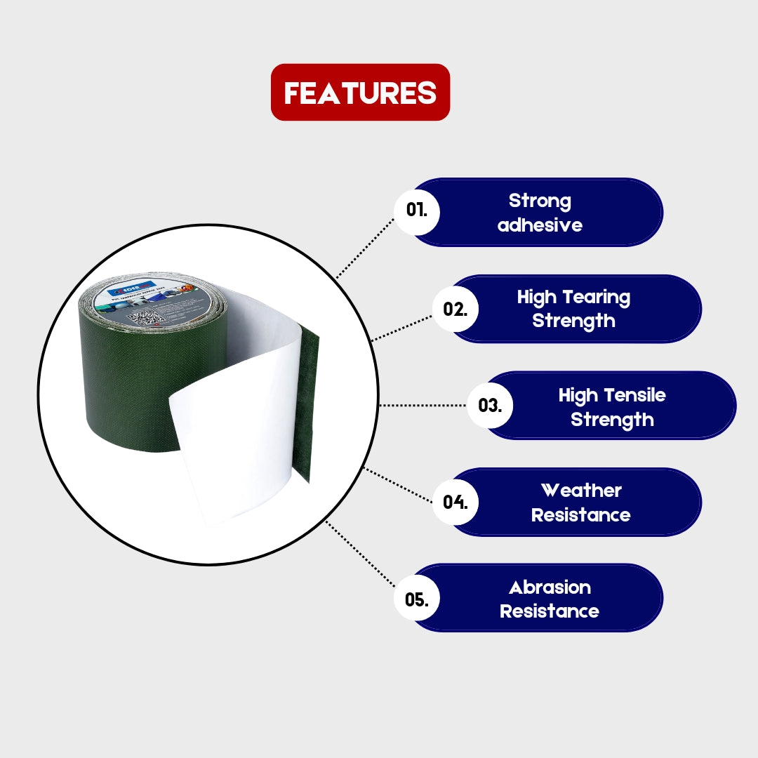 PVC Tarpaulin Repair Tape Green Features