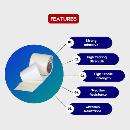 PVC Tarpaulin Repair Tape White Features