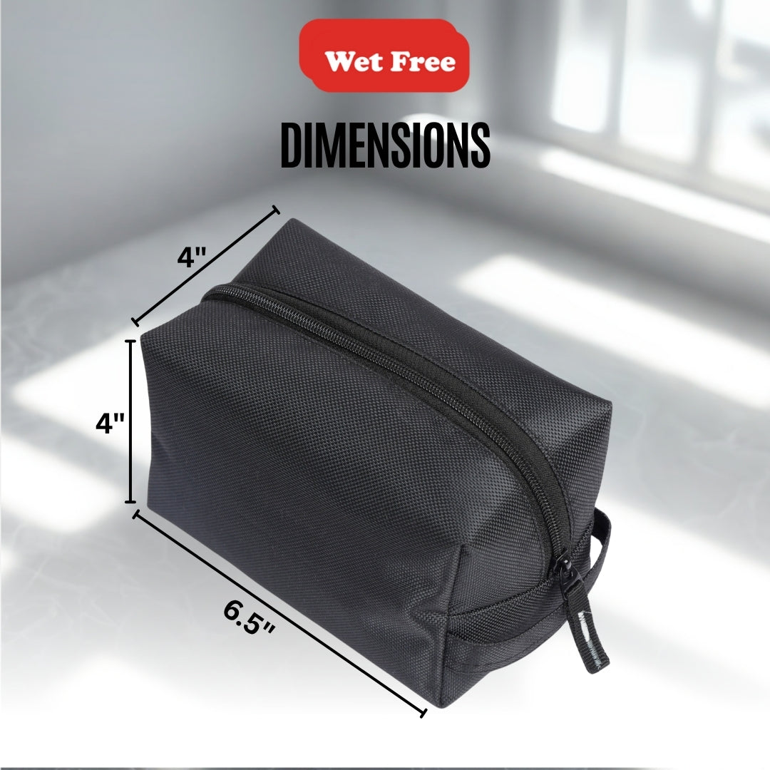 Travel Pouch-Black, Waterproof Storage Bag for Toiletries, Shaving Kit & Stationery