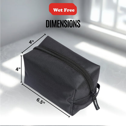 Travel Pouch-Black, Waterproof Storage Bag for Toiletries, Shaving Kit & Stationery