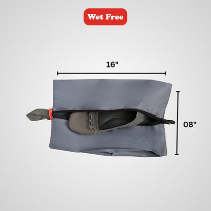 Wet Free Shoe Bag with Zip Closure Grey Pack of 12