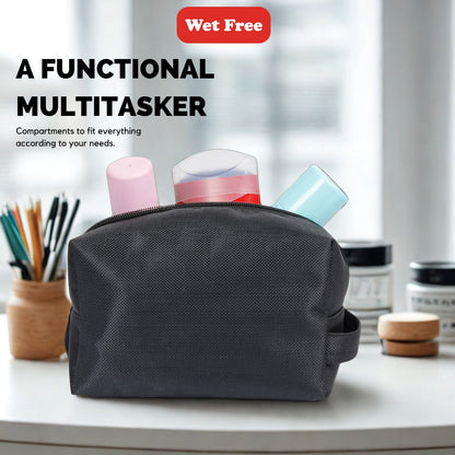 Travel Pouch-Black, Waterproof Storage Bag for Toiletries, Shaving Kit & Stationery